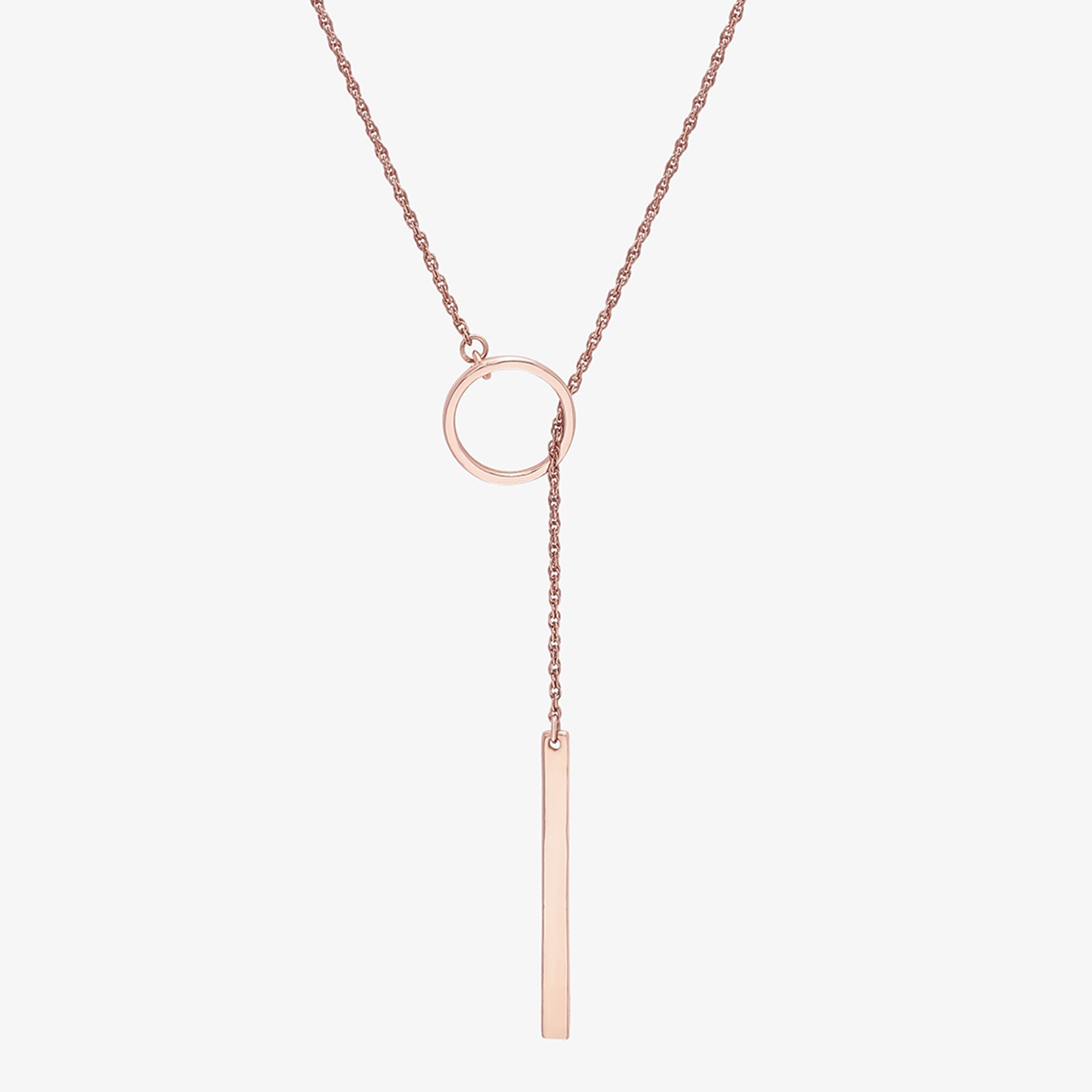 Rose Gold Silver Lariat Bar Chain