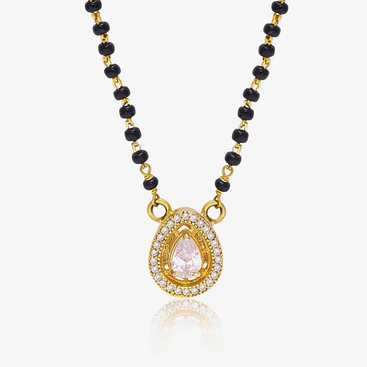 Gold Plated Drop Cut Silver Mangalsutra