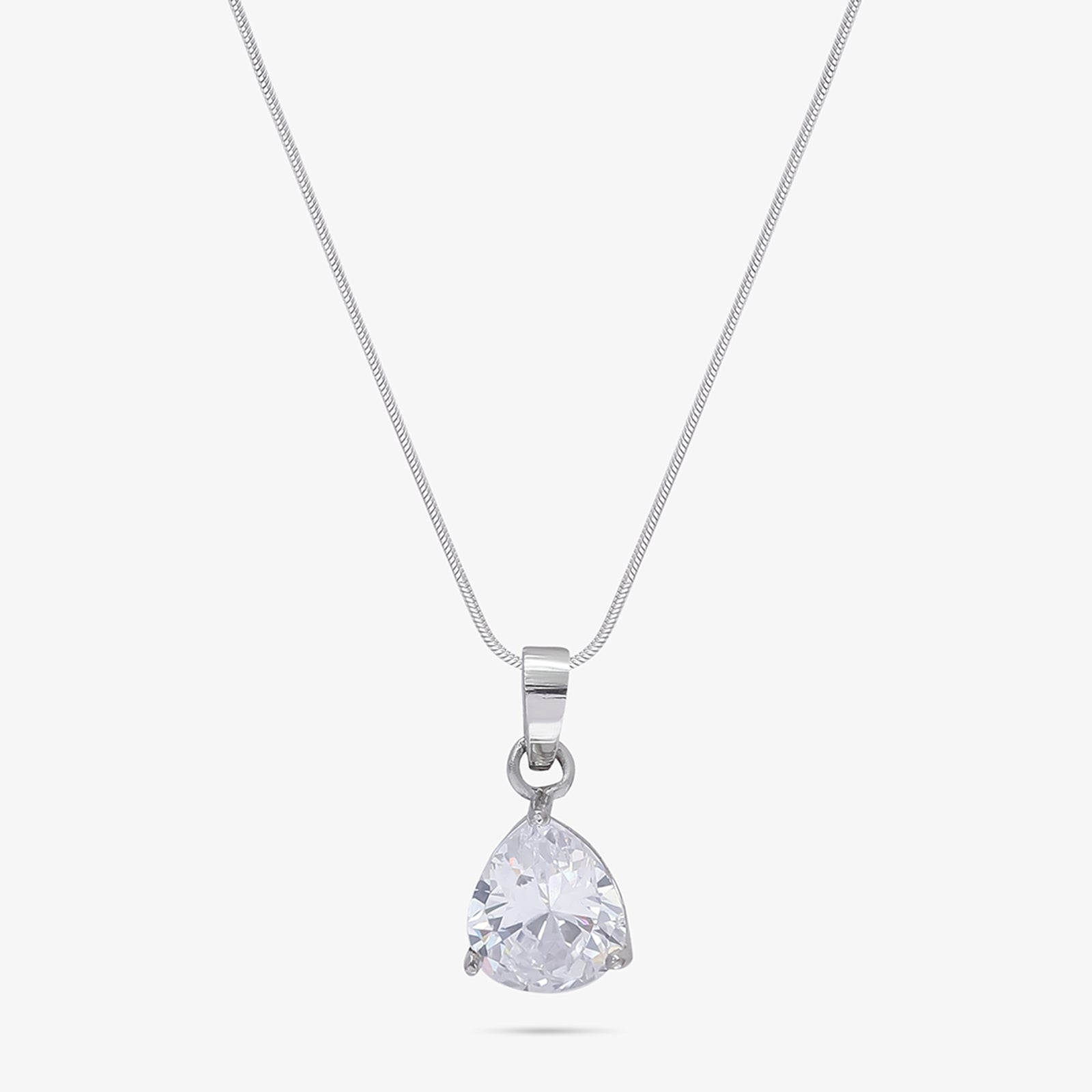 CZ Teardrop Pendant Chain for Women