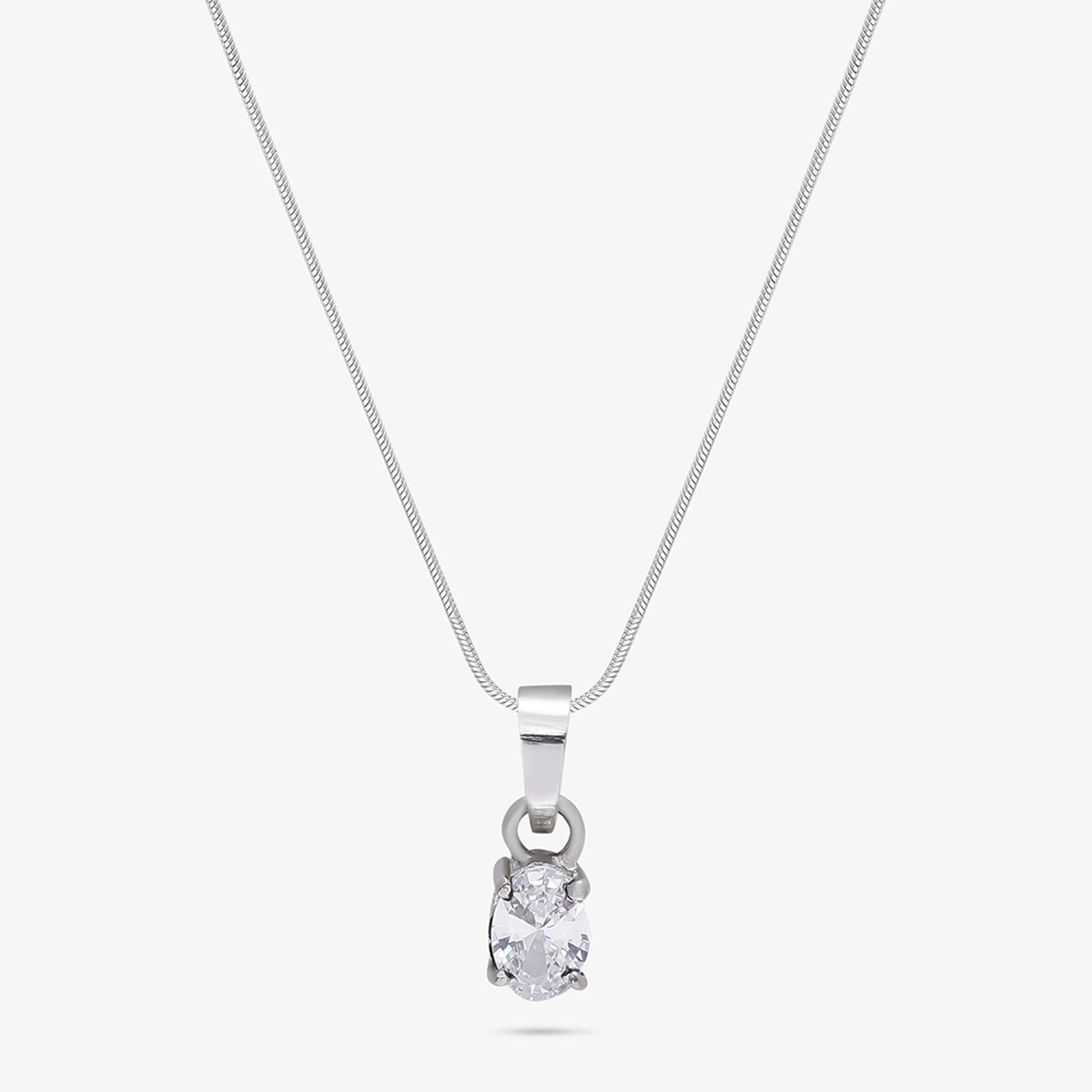 CZ Drop Pendant Chain for Women