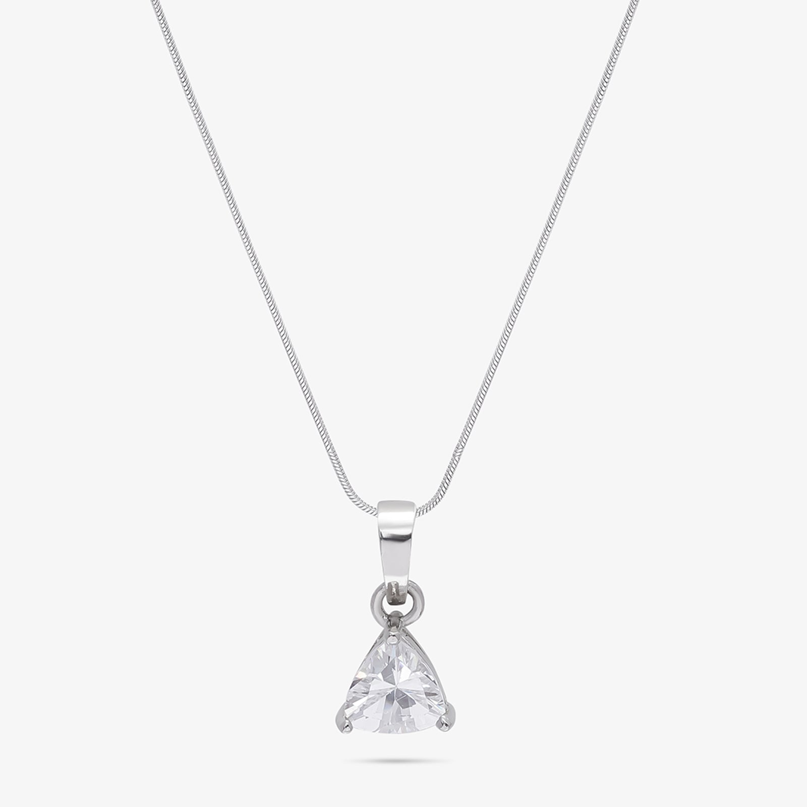 CZ Trillion Cut Pendant Chain for Women