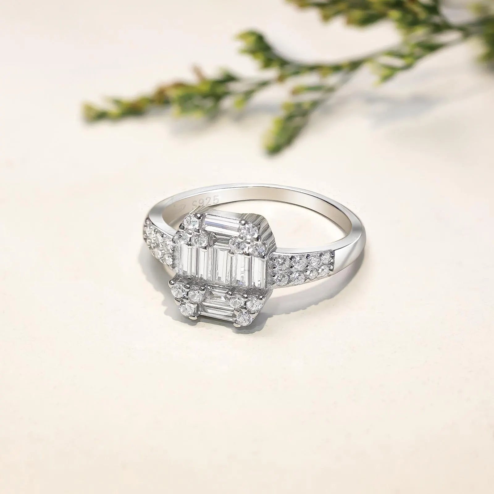 CZ Baguette Cluster Ring for Women - Tweov Jewels
