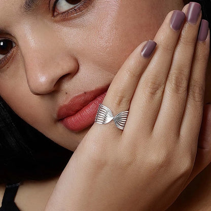 Silver Wing Design Band Ring - Tweov Jewels