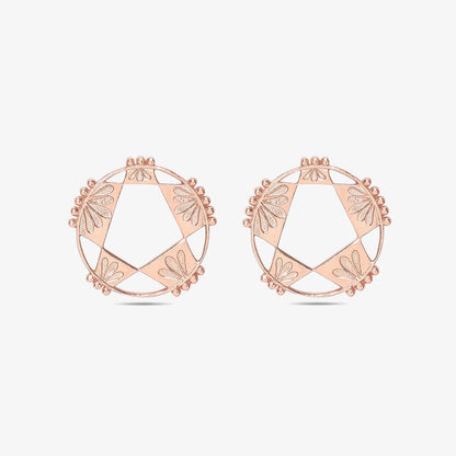Rose Gold Plated Silver Geometric Star Stud Earrings - Tweov Jewels