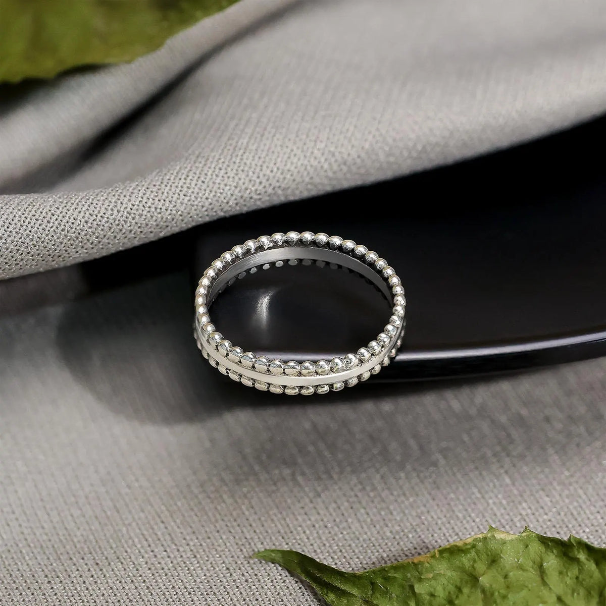 Silver Beaded Rings Simple Beads Silver Ring