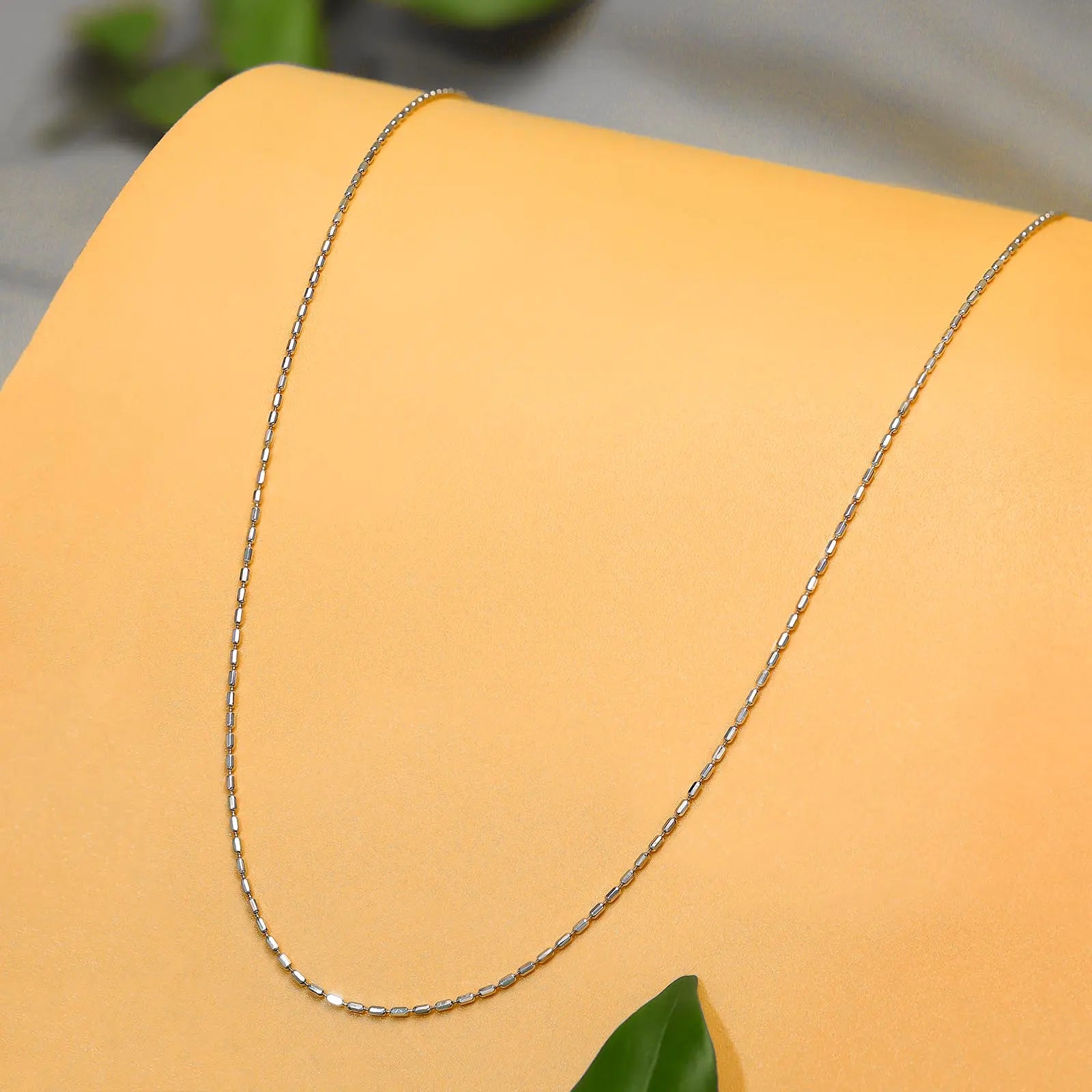 Long Ball Beaded Silver Chain