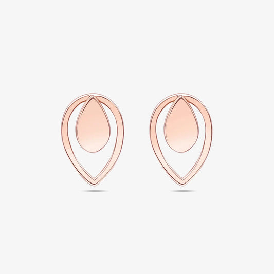 Rose Gold Silver Drop Stud Earrings - Tweov Jewels