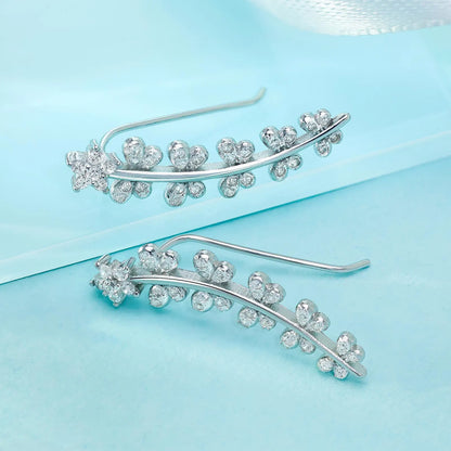 White Butterfly Silver Cuff Earrings - Tweov Jewels