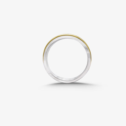 Two Tone Silver Band Ring