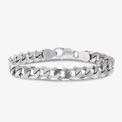 Cuban Design Silver Chain Bracelet