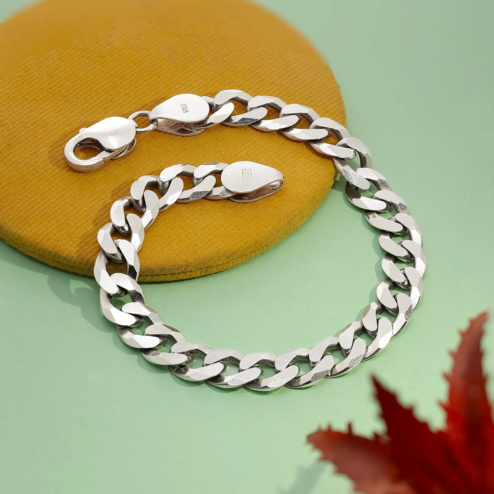 Cuban Design Silver Chain Bracelet