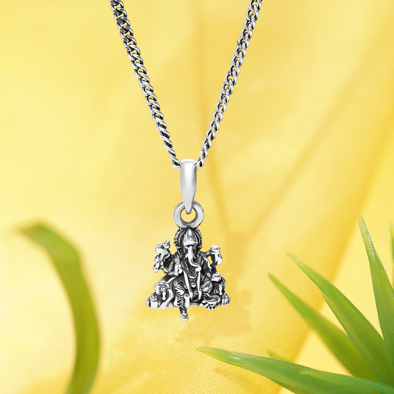 Oxidized Silver Ganesh Pendant