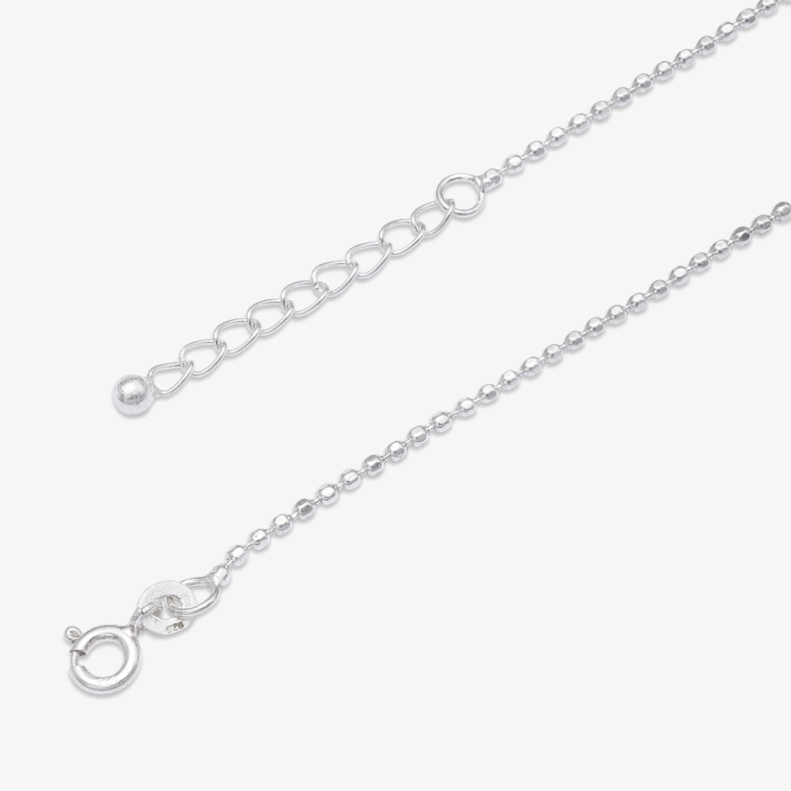 Silver Heart Ball Chain Anklet