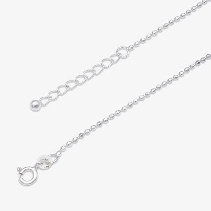 Silver Heart Ball Chain Anklet