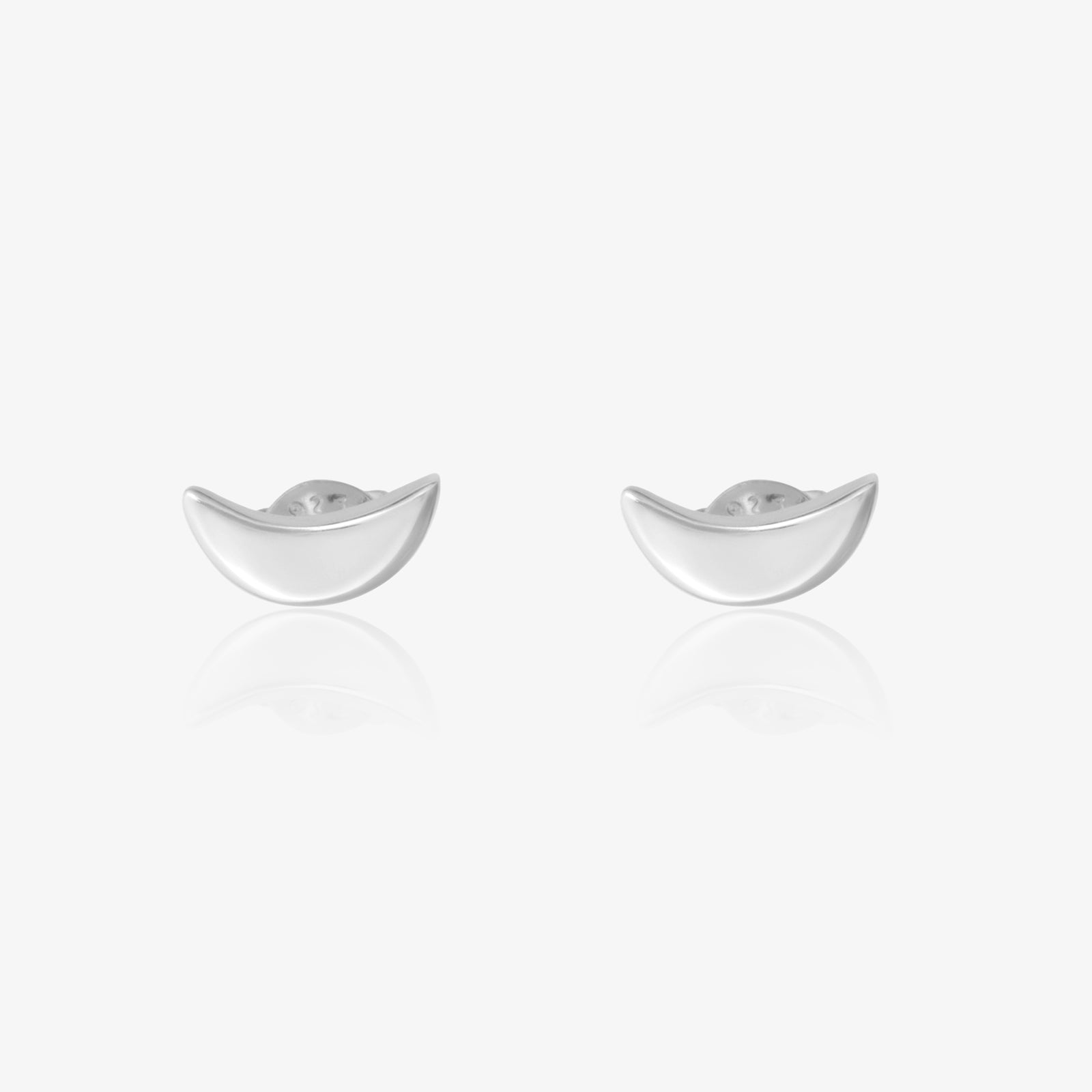 Half Moon Silver Stud Earrings - Tweov Jewels