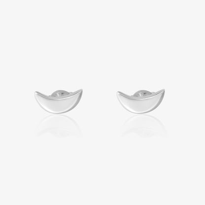 Half Moon Silver Stud Earrings - Tweov Jewels