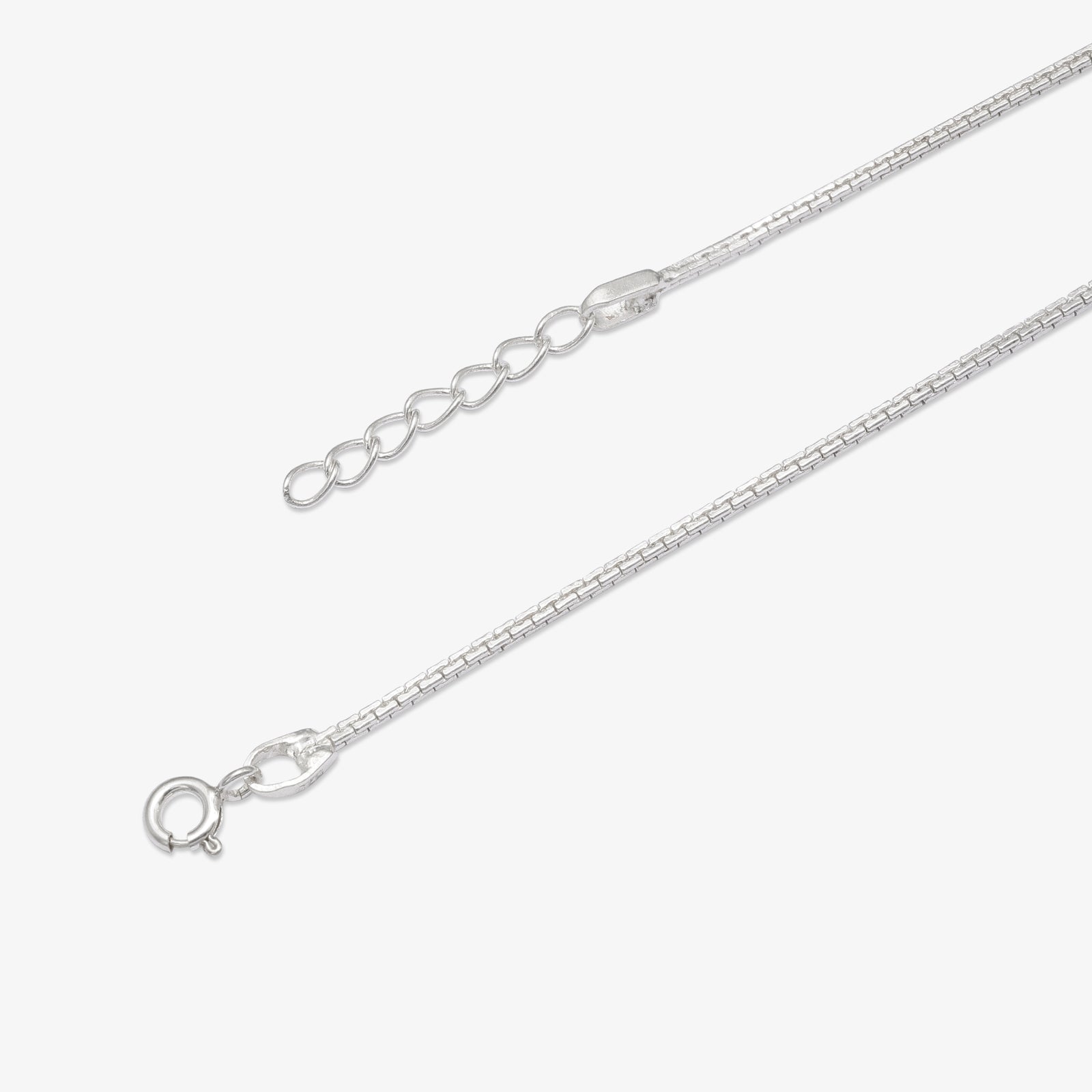 Silver Brick Chain Anklet