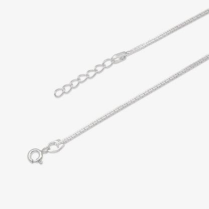 Silver Brick Chain Anklet
