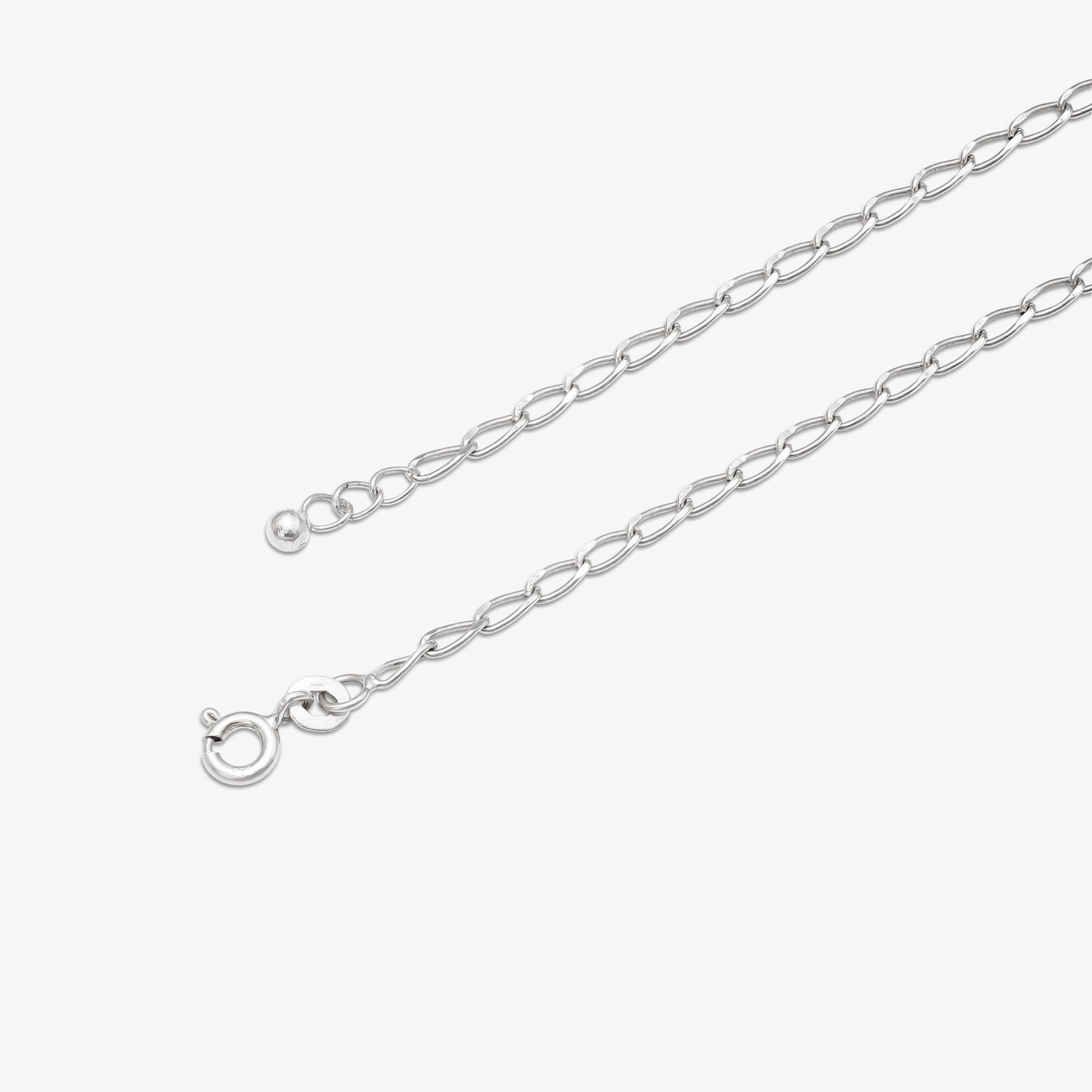 Shiny Silver Floral Heart Anklet