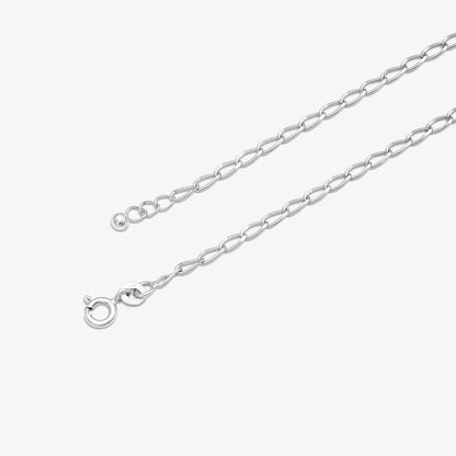 Shiny Silver Floral Heart Anklet