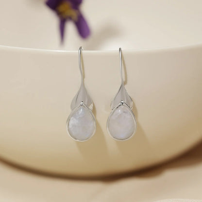 Drop Leaf Silver Earrings