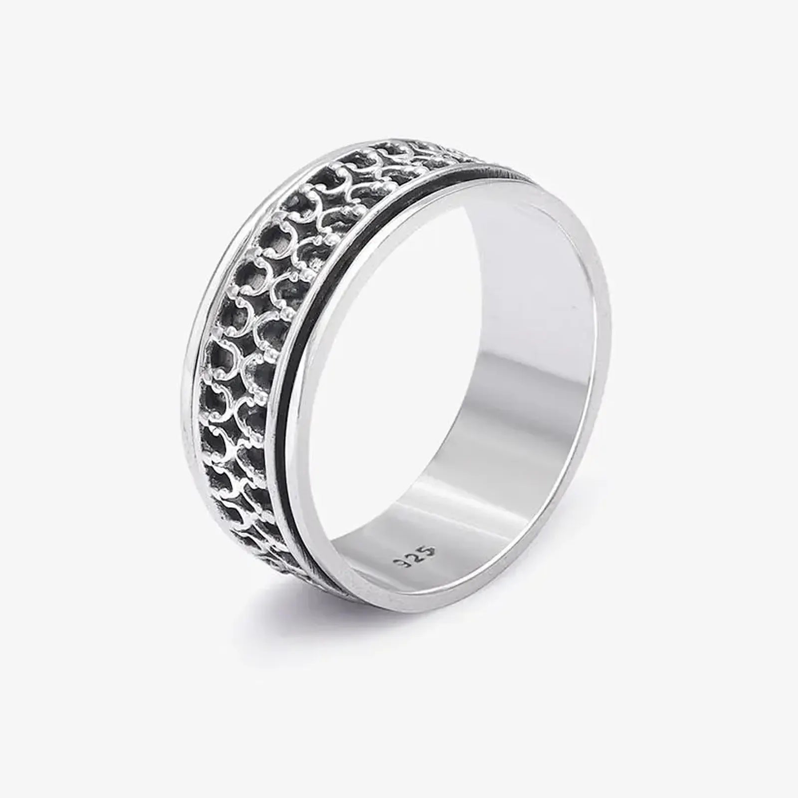 Oxidized Silver Designer Band Ring - Tweov Jewels