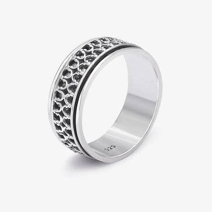 Oxidized Silver Designer Band Ring - Tweov Jewels