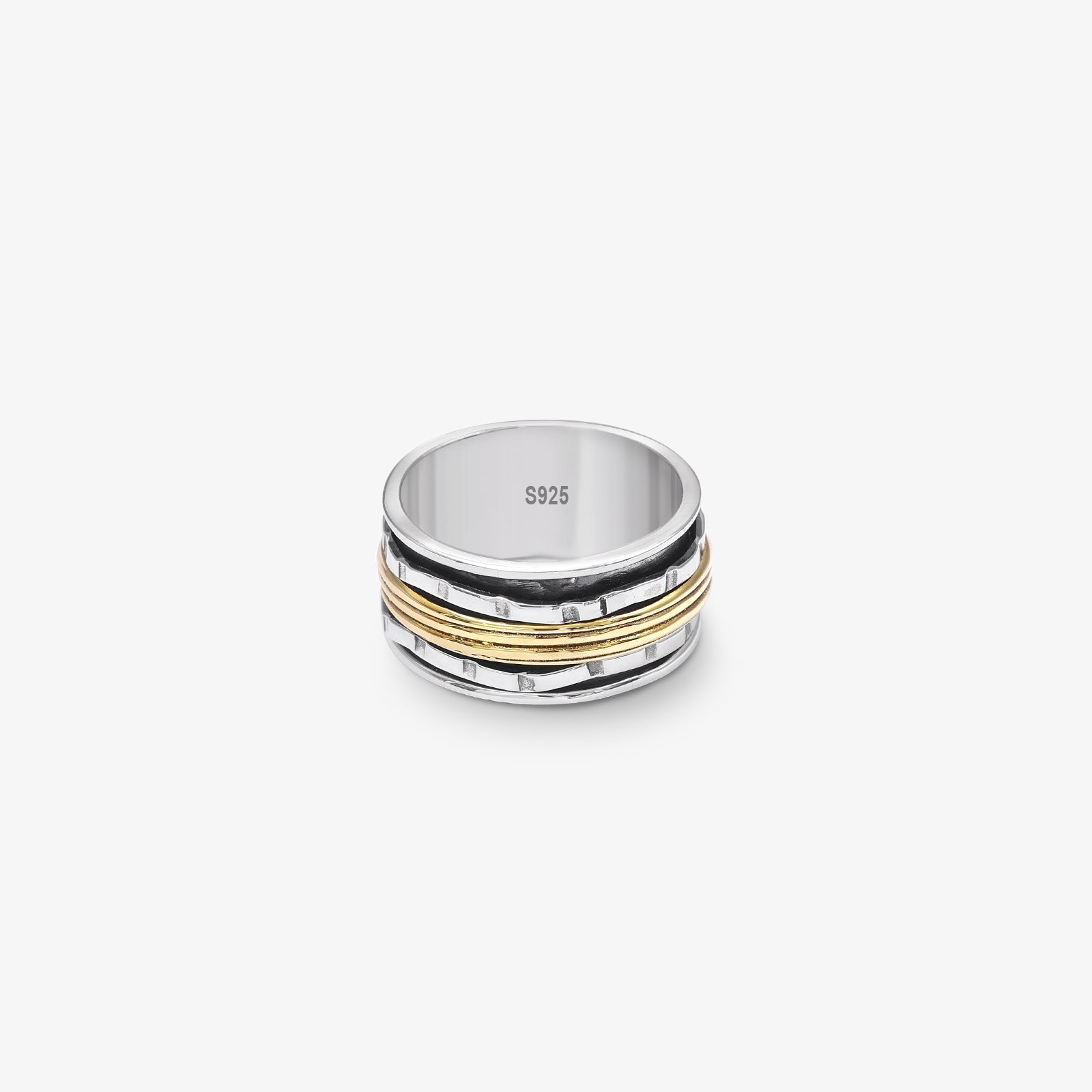 Two Tone Silver Band Ring