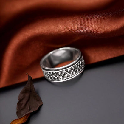 Oxidized Silver Designer Band Ring - Tweov Jewels