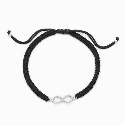 Silver Infinity Black Thread Anklet - Tweov Jewels