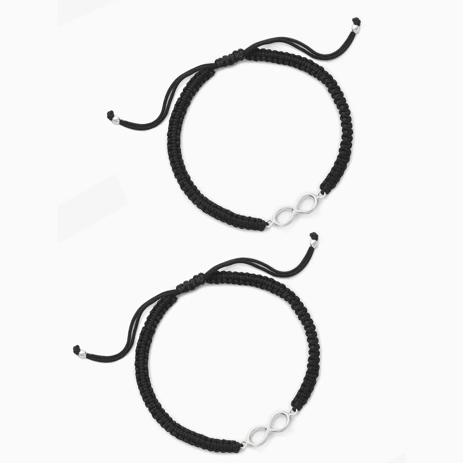 Silver Infinity Black Thread Anklet - Tweov Jewels