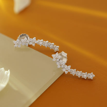 Silver Floral Star Ear Cuffs for Women - Tweov Jewels