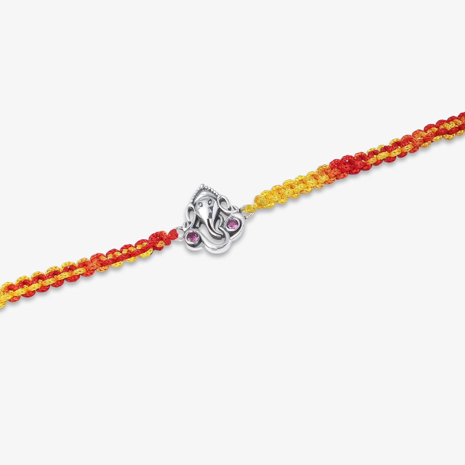 Silver Ganesha Om Rakhi for Brother - Tweov Jewels