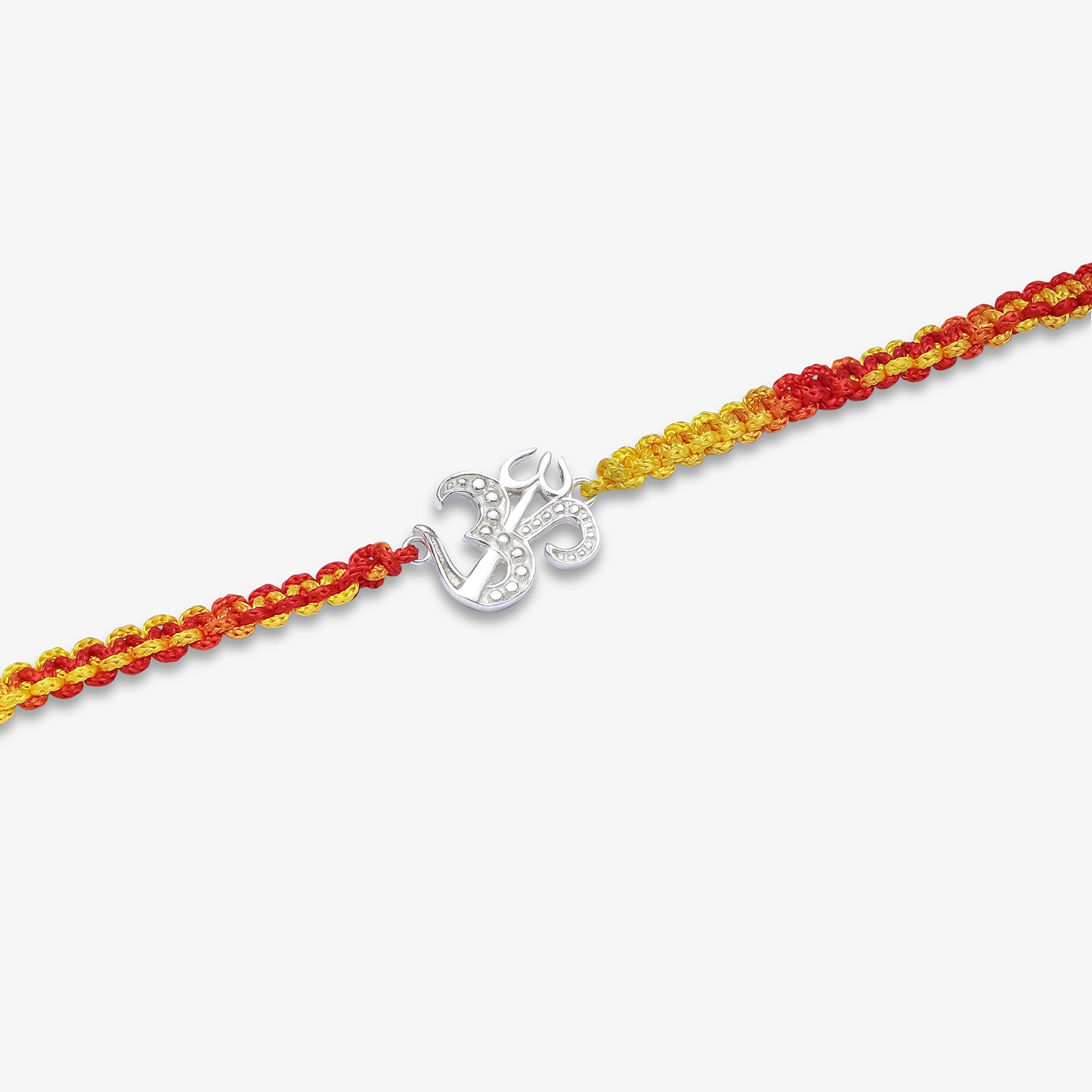 Silver Om Trishul Rakhi for Brother - Tweov Jewels