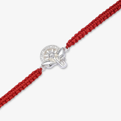Ganesha CZ Silver Rakhi for Brother - Tweov Jewels