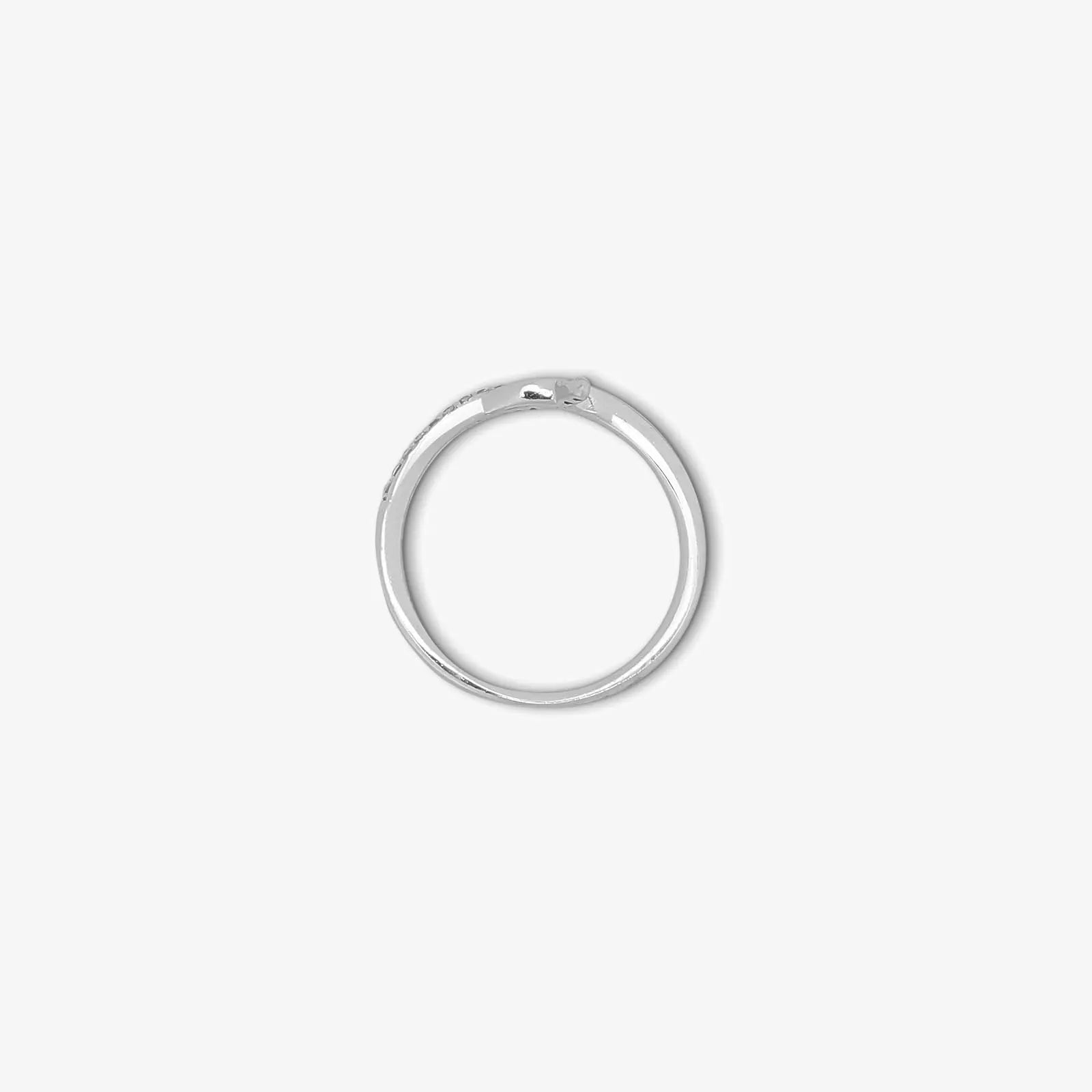 CZ Studded Silver Knot Finger Ring for Women - Tweov Jewels