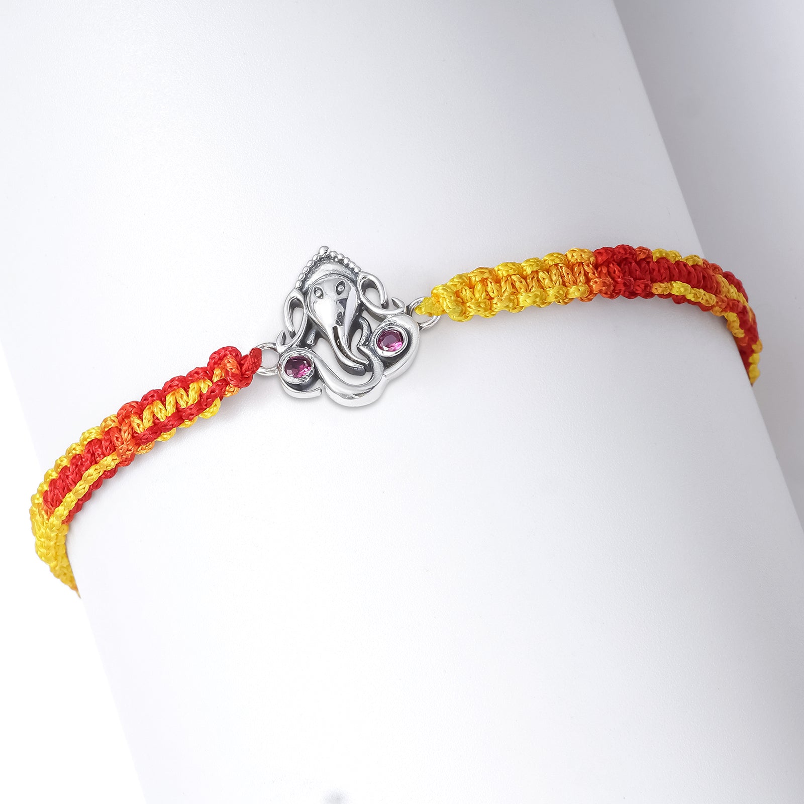 Silver Ganesha Om Rakhi for Brother - Tweov Jewels