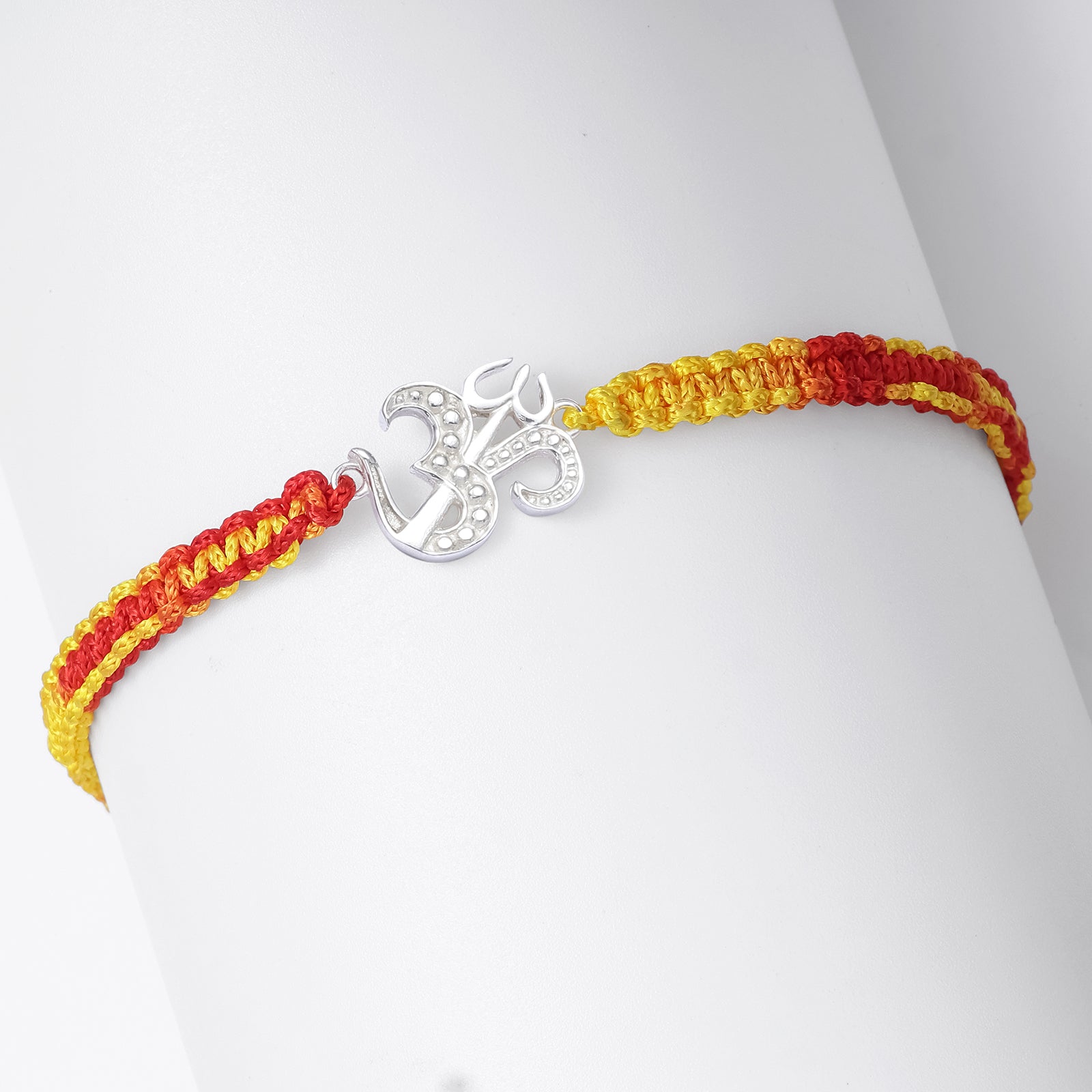 Silver Om Trishul Rakhi for Brother - Tweov Jewels