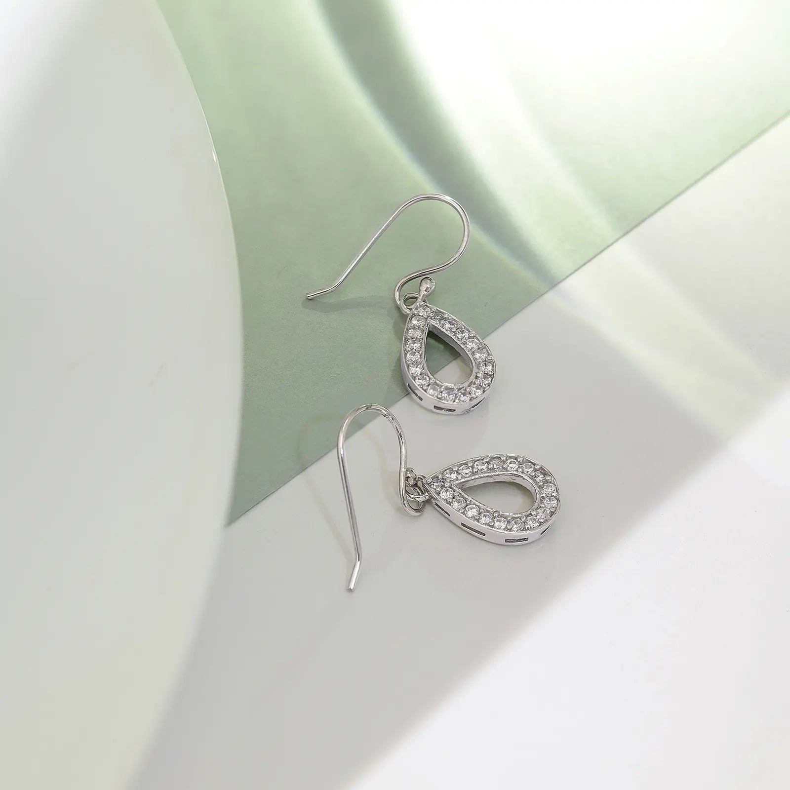 Grand CZ Stone With Silver Finish Earrings - Tweov Jewels