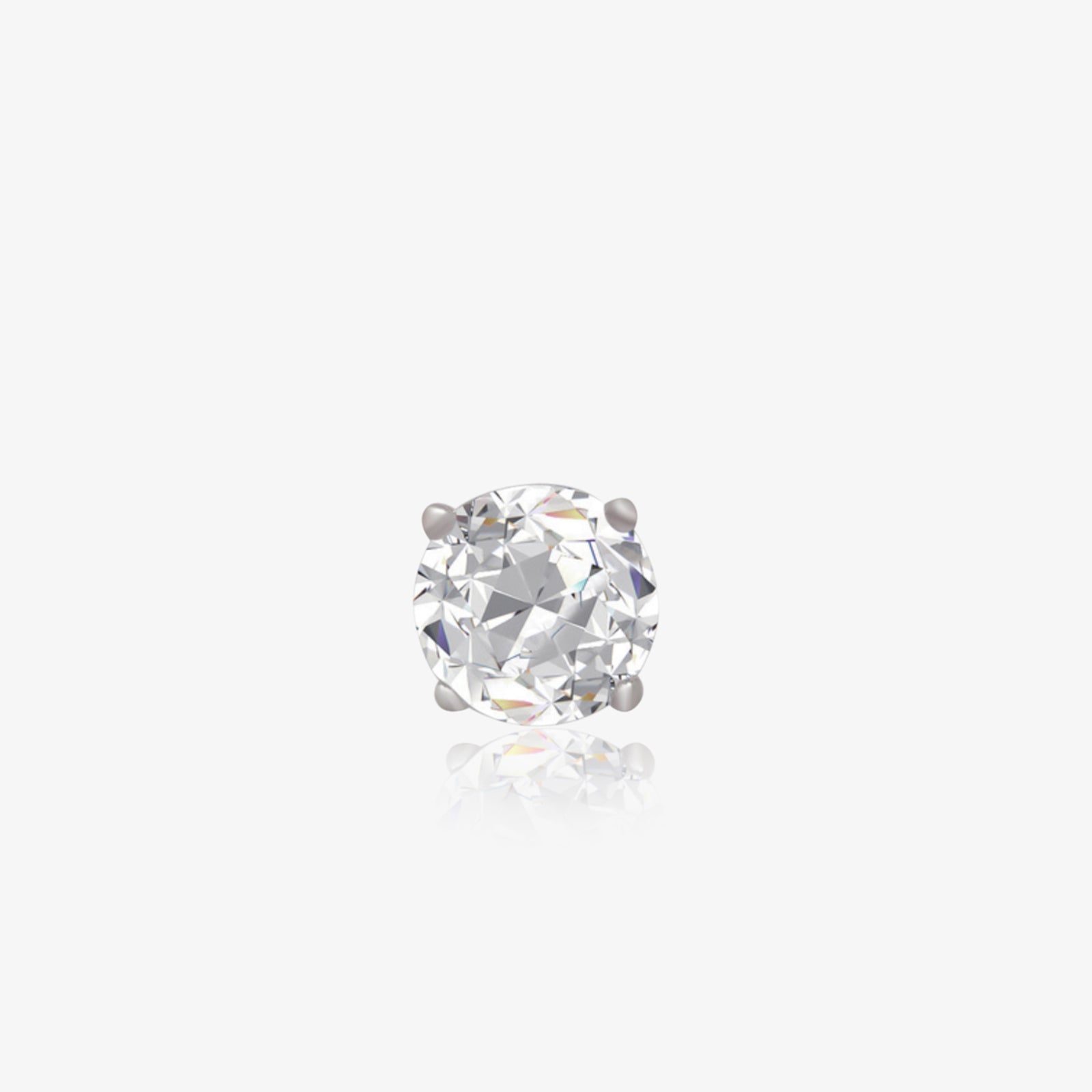 Cubic Zirconia Round Stud Earrings for Women – 925 Sterling Silver Rhodium Plated