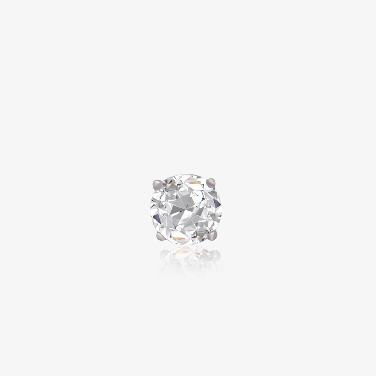 White Round CZ Earrings For Women – 925 Sterling Silver Rhodium Plated