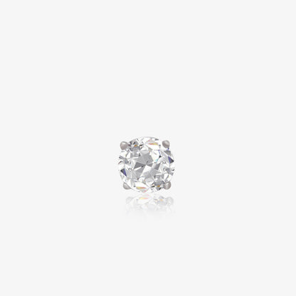 White Round CZ Earrings For Women – 925 Sterling Silver Rhodium Plated