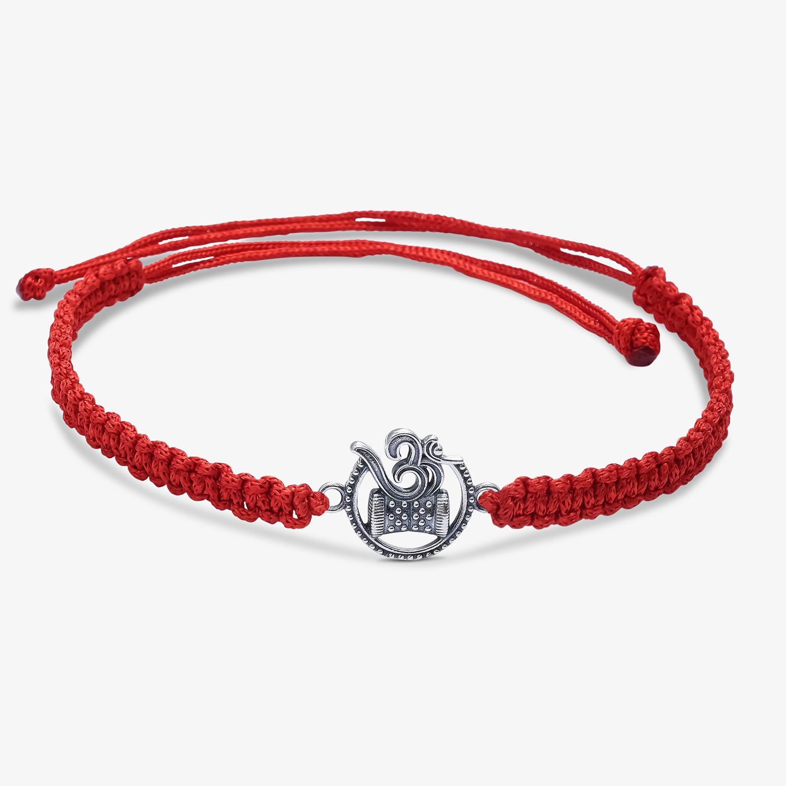 Oxidized Silver Circular Om Damru Rakhi for Brother - Tweov Jewels