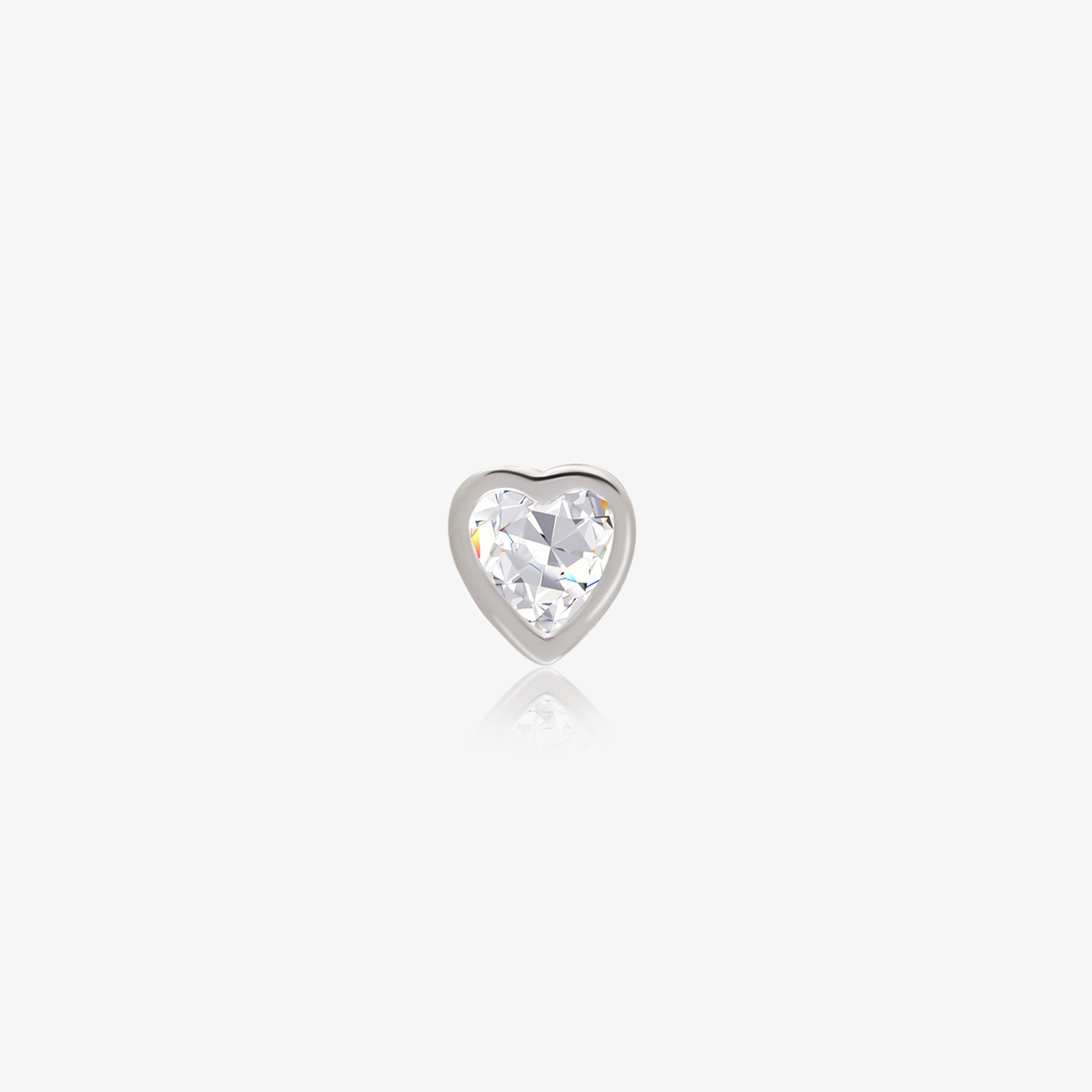 Heart Bezel Stud Earrings For Women – 925 Sterling Silver Rhodium Plated
