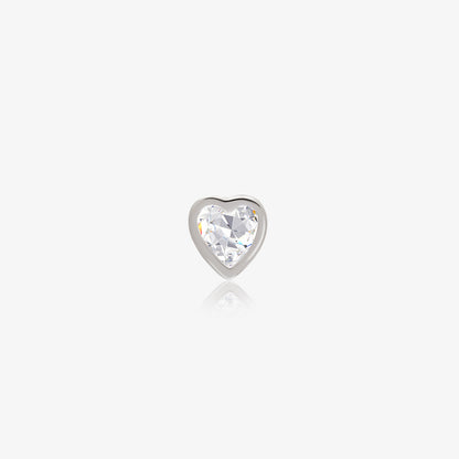 Heart Bezel Stud Earrings For Women – 925 Sterling Silver Rhodium Plated