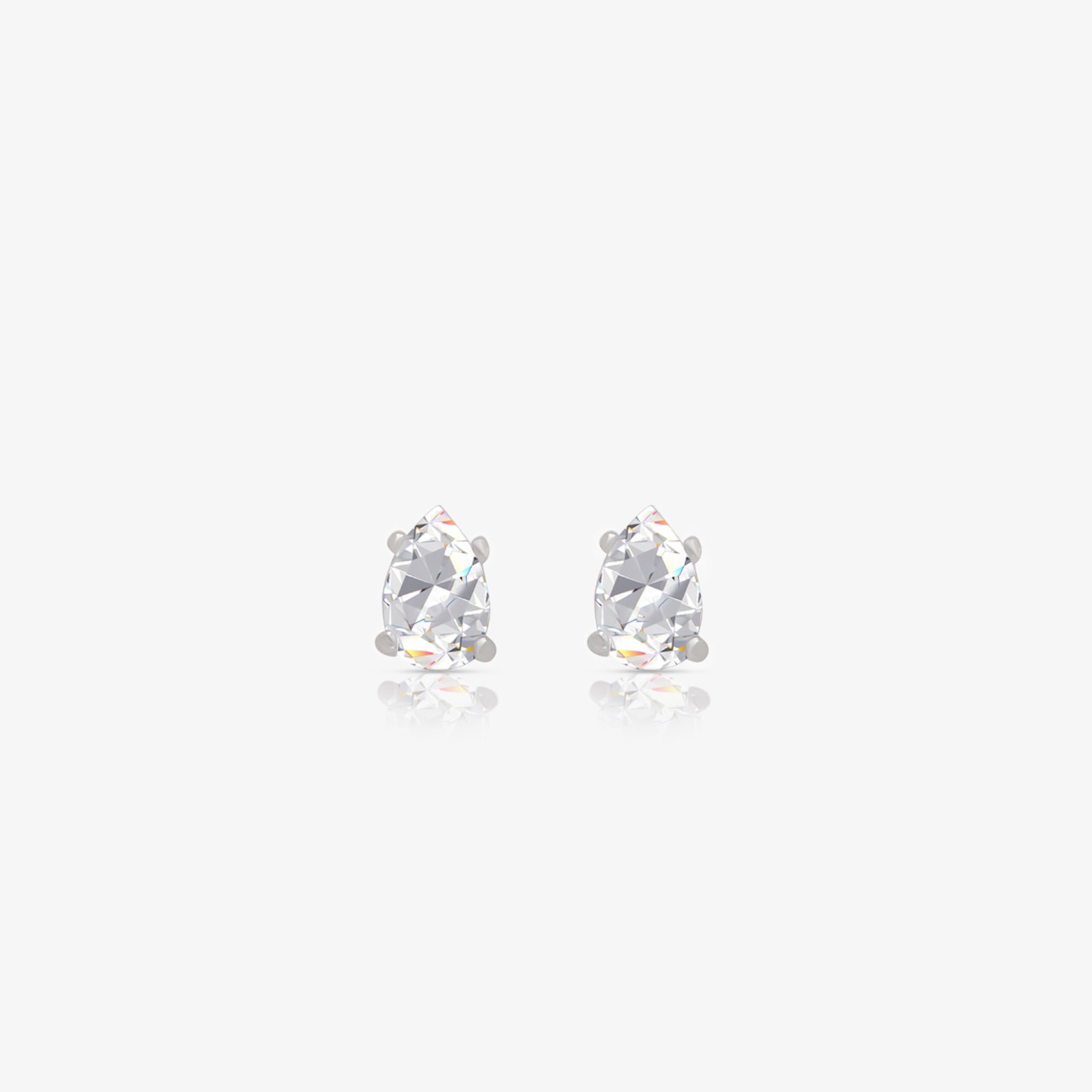 Pear Stud Earrings For Women – 925 Sterling Silver Rhodium Plated