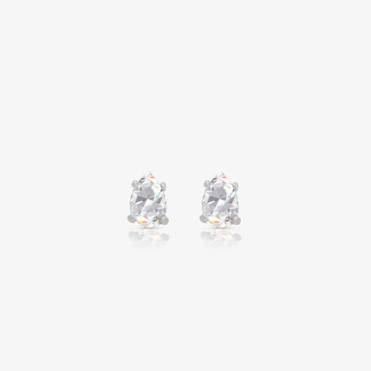 Pear Stud Earrings For Women – 925 Sterling Silver Rhodium Plated