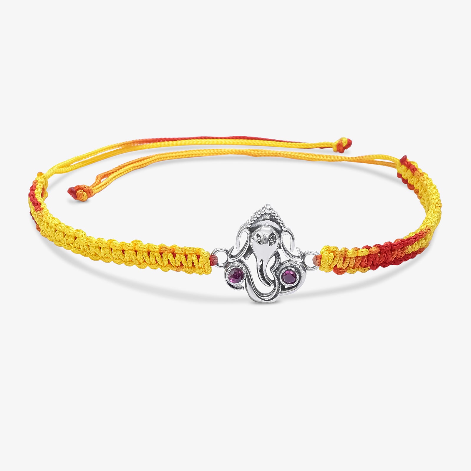 Silver Ganesha Om Rakhi for Brother - Tweov Jewels