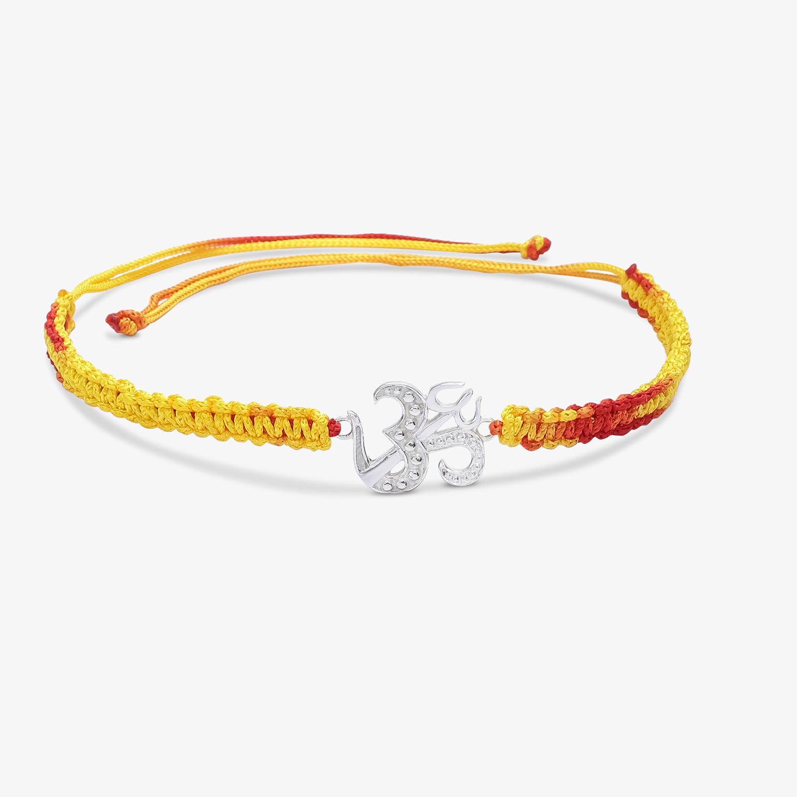 Silver Om Trishul Rakhi for Brother - Tweov Jewels