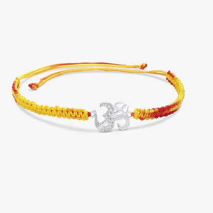 Silver Om Trishul Rakhi for Brother - Tweov Jewels